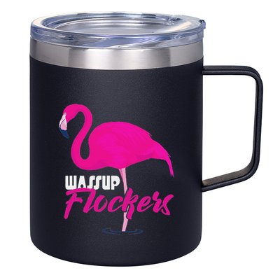 Wassup Flockers Funny Flamingo 12oz Stainless Steel Coffee Mug