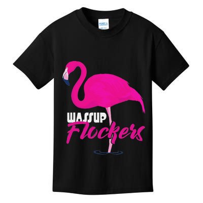 Wassup Flockers Funny Flamingo Kids T-Shirt