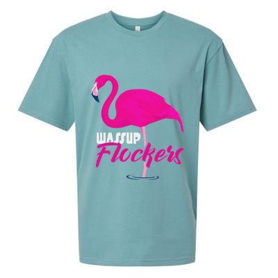 Wassup Flockers Funny Flamingo Sueded Cloud Jersey T-Shirt