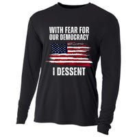 With Fear For Our Democracy I Dissent Usa Distressed Flag Cooling Performance Long Sleeve Crew