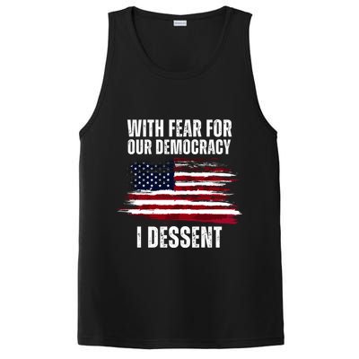 With Fear For Our Democracy I Dissent Usa Distressed Flag PosiCharge Competitor Tank