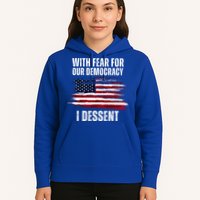 With Fear For Our Democracy I Dissent Usa Distressed Flag Hoodie