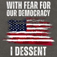 With Fear For Our Democracy I Dissent Usa Distressed Flag Cotton Canvas Backpack