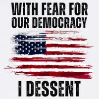 With Fear For Our Democracy I Dissent Usa Distressed Flag Garment-Dyed Sweatshirt