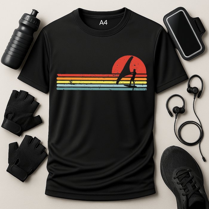 Wing Foiling Foil Surf Surfing Foiler Retro Vintage Surfer  Performance Shirt