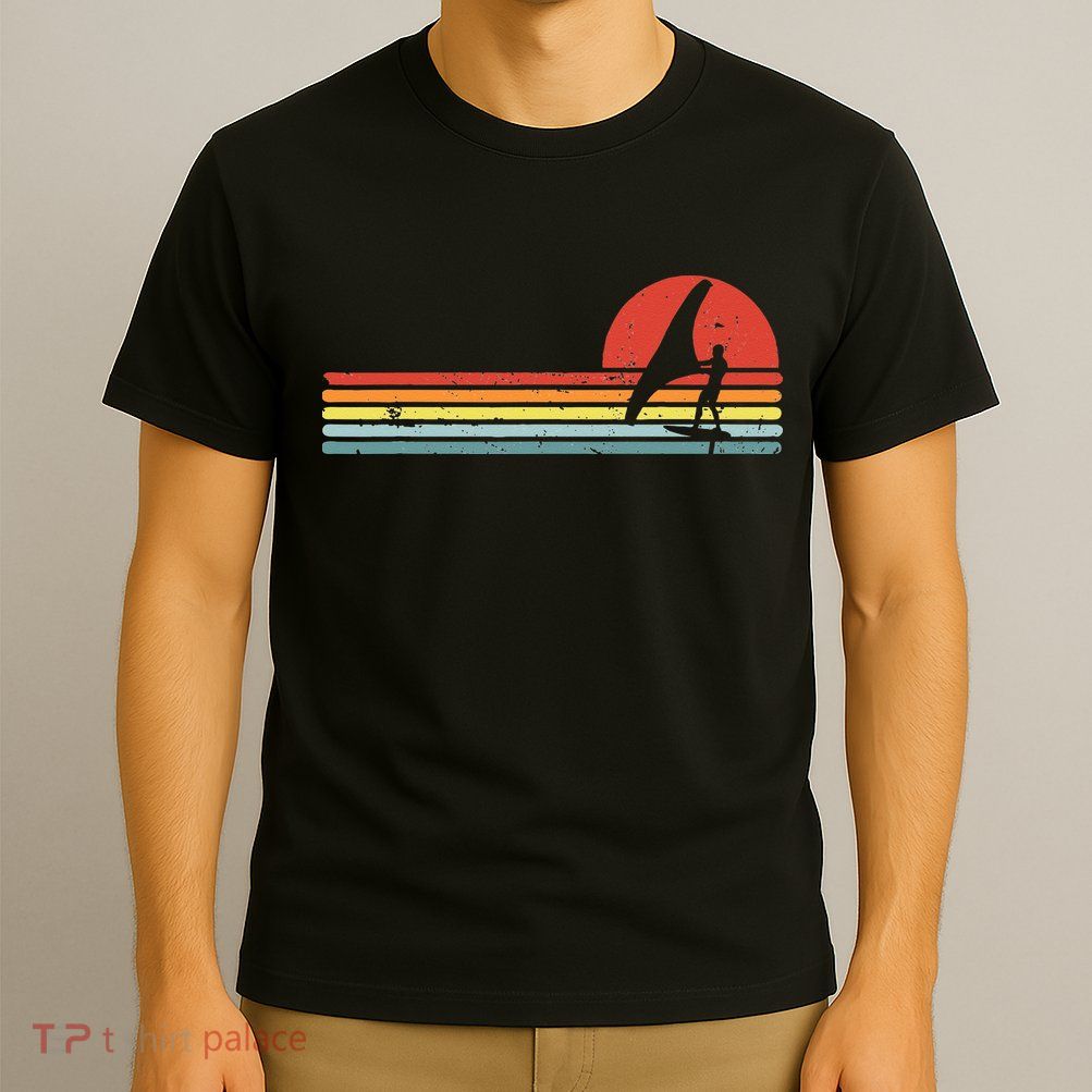Wing Foiling Foil Surf Surfing Foiler Retro Vintage Surfer  T-Shirt