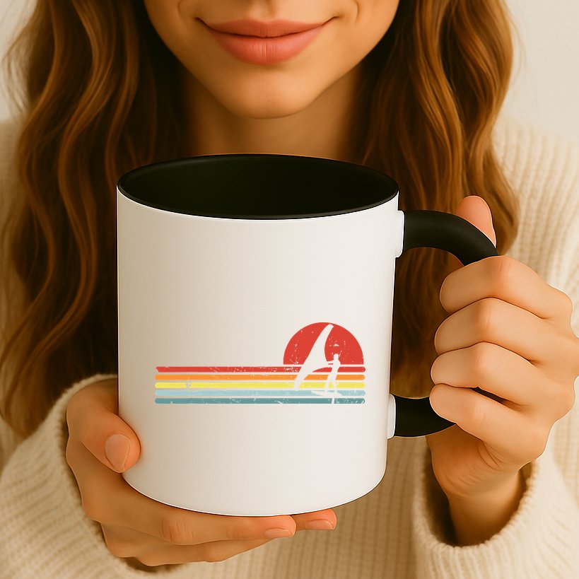 Wing Foiling Foil Surf Surfing Foiler Retro Vintage Surfer  Mug