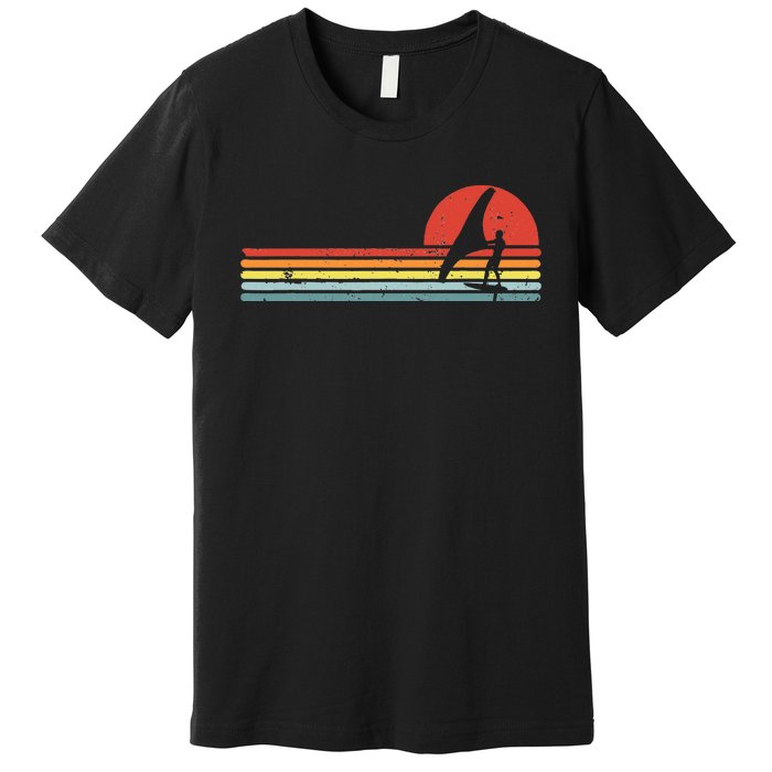 Wing Foiling Foil Surf Surfing Foiler Retro Vintage Surfer  Premium T-Shirt