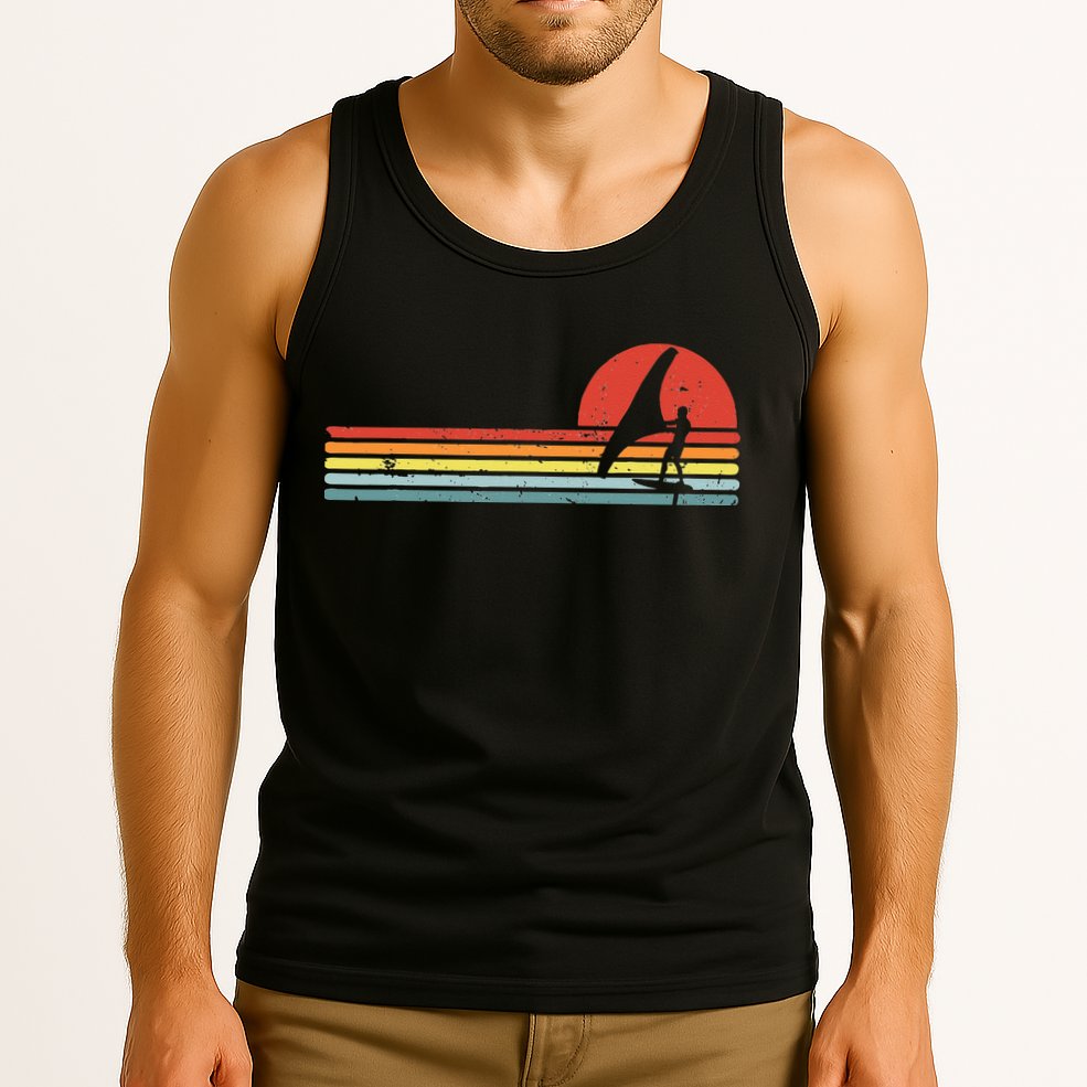Wing Foiling Foil Surf Surfing Foiler Retro Vintage Surfer  Tank Top