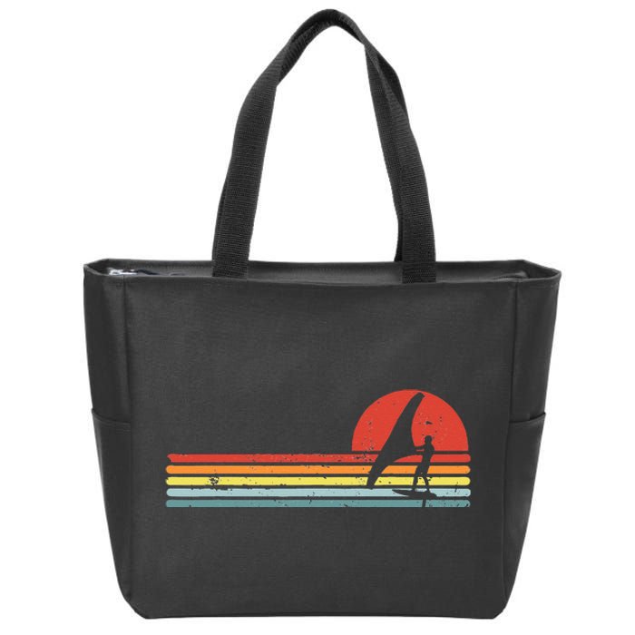 Wing Foiling Foil Surf Surfing Foiler Retro Vintage Surfer  Zip Tote Bag