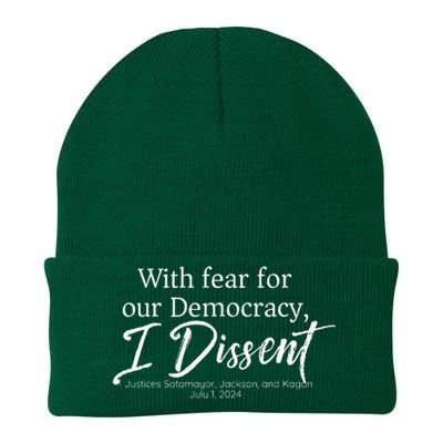 With Fear For Our Democracy I Dissent Funny Immunity Knit Cap Winter Beanie