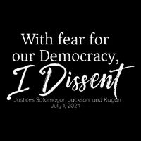With Fear For Our Democracy I Dissent Funny Immunity Button