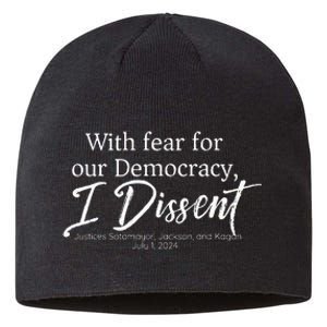 With Fear For Our Democracy I Dissent Funny Immunity Sustainable Beanie