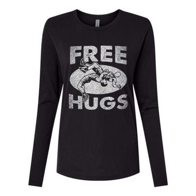 Wrestling Funny Free Hugs Wrestling Womens Cotton Relaxed Long Sleeve T-Shirt