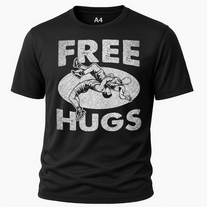 Wrestling Funny Free Hugs Wrestling Cooling Performance Crew T-Shirt