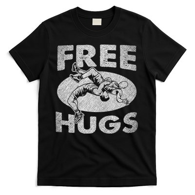 Wrestling Funny Free Hugs Wrestling T-Shirt