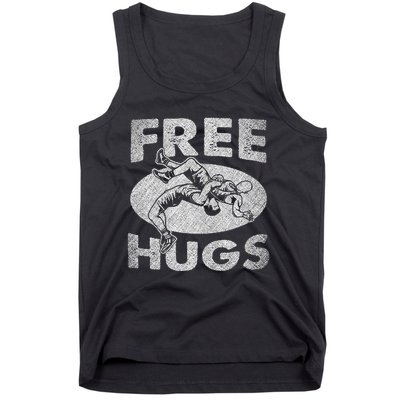 Wrestling Funny Free Hugs Wrestling Tank Top