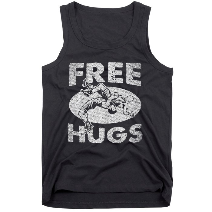 Wrestling Funny Free Hugs Wrestling Tank Top