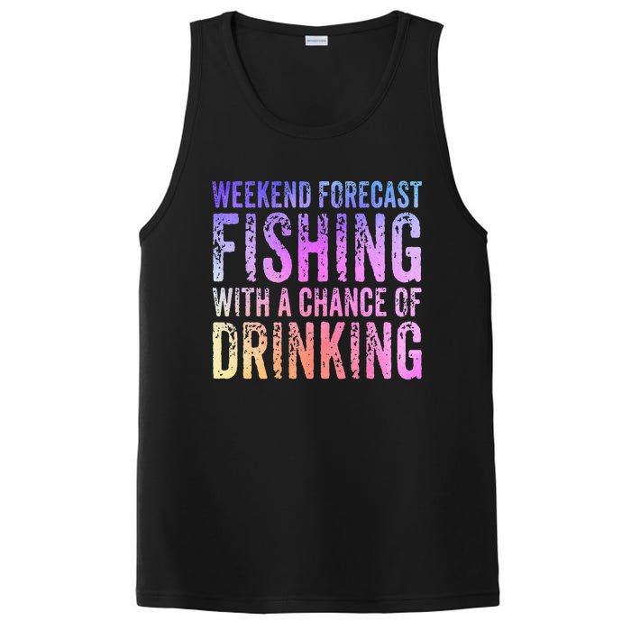 Weekend Forecast Fishing With A Chance Of Drinking Funny PosiCharge Competitor Tank