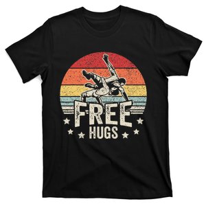 Wrestling Funny Free Hugs Wrestling T-Shirt