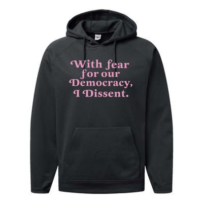 With Fear For Our Democracy Performance Fleece Hoodie