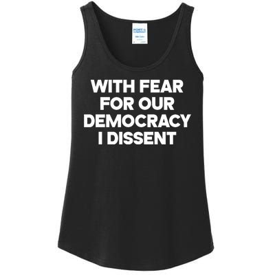 With Fear For Our Democracy I Dissent Ladies Essential Tank