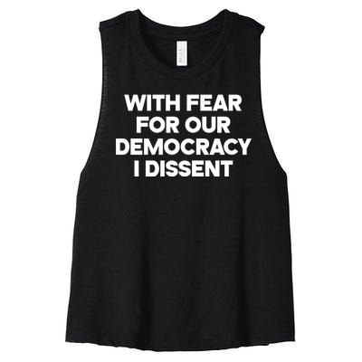 With Fear For Our Democracy I Dissent Women's Racerback Cropped Tank