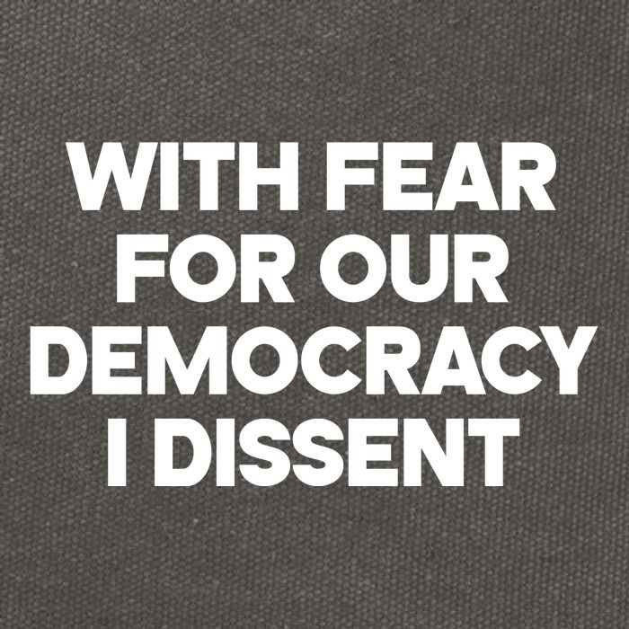 With Fear For Our Democracy I Dissent Cotton Canvas Backpack