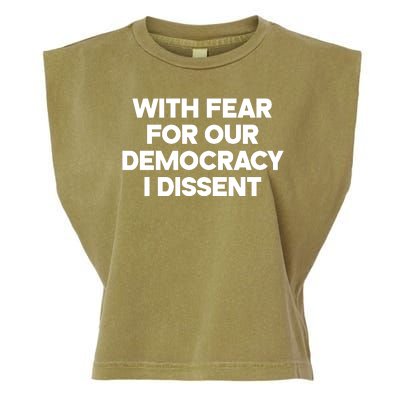 With Fear For Our Democracy I Dissent Garment-Dyed Women's Muscle Tee