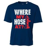 Wildland Firefighter Firefighting Fireman Where My Hose At Cooling Performance Crew T-Shirt