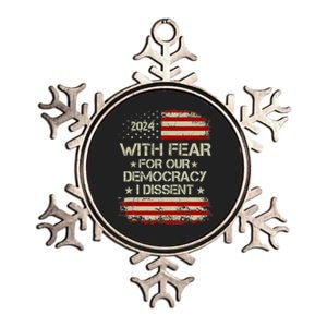 With Fear For Our Democracy I Dissent Metallic Star Ornament