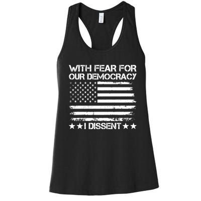 With Fear For Our Democracy I Dissent Women's Racerback Tank