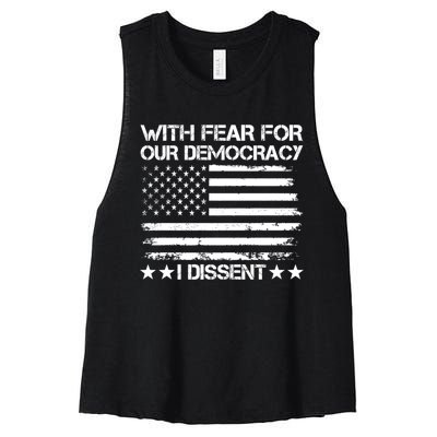 With Fear For Our Democracy I Dissent Women's Racerback Cropped Tank