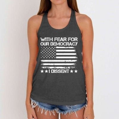 With Fear For Our Democracy I Dissent Women's Knotted Racerback Tank