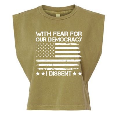 With Fear For Our Democracy I Dissent Garment-Dyed Women's Muscle Tee