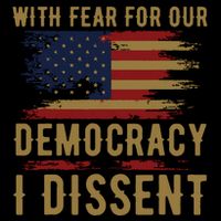 With Fear For Our Democracy I Dissent Us Flag Button