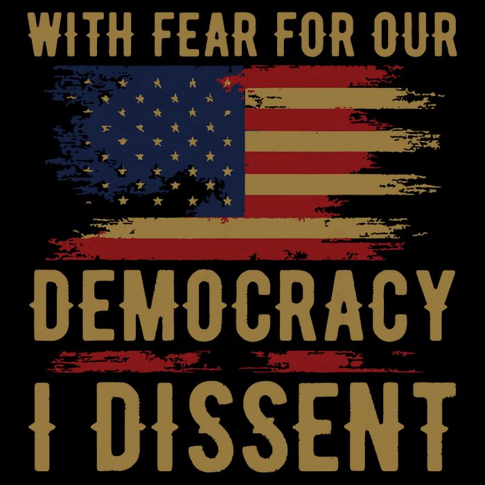 With Fear For Our Democracy I Dissent Us Flag Button