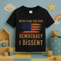 With Fear For Our Democracy I Dissent Us Flag Toddler T-Shirt