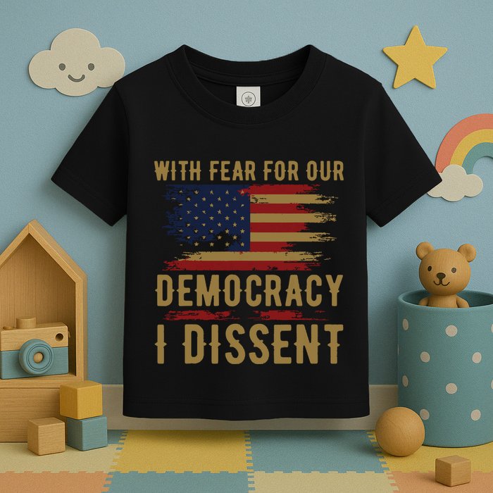 With Fear For Our Democracy I Dissent Us Flag Toddler T-Shirt