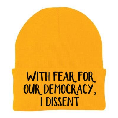 With Fear For Our Democracy I Dissent Knit Cap Winter Beanie