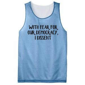 With Fear For Our Democracy I Dissent Mesh Reversible Basketball Jersey Tank