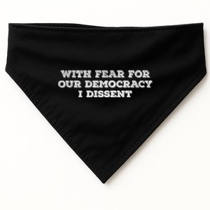 With Fear For Our Democracy I Dissent USA-Made Doggie Bandana