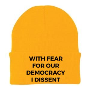 With Fear For Our Democracy I Dissent Knit Cap Winter Beanie