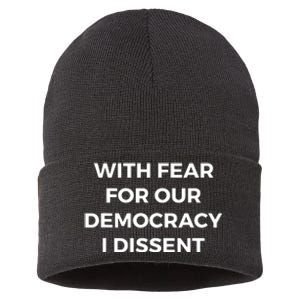 With Fear For Our Democracy I Dissent Sustainable Knit Beanie