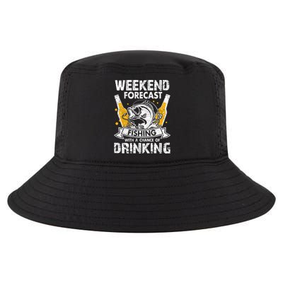 Weekend Forecast Fishing With Chance Drinking Cold Beer Cool Comfort Performance Bucket Hat