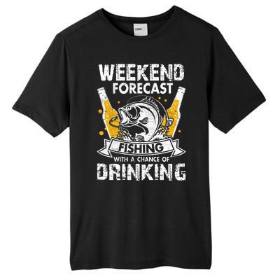 Weekend Forecast Fishing With Chance Drinking Cold Beer Tall Fusion ChromaSoft Performance T-Shirt