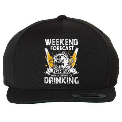 Weekend Forecast Fishing With Chance Drinking Cold Beer Wool Snapback Cap