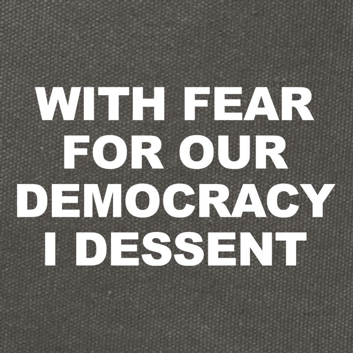 With Fear For Our Democracy I Dessent Cotton Canvas Backpack