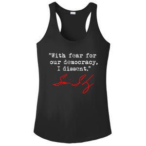 With Fear For Our Democracy I Dissent. Justice Sotomayor Ladies PosiCharge Competitor Racerback Tank