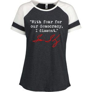 With Fear For Our Democracy I Dissent. Justice Sotomayor Enza Ladies Jersey Colorblock Tee